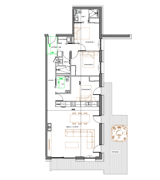 Les Chalets Alpins - Appartement 4 pièces - Photo N°6