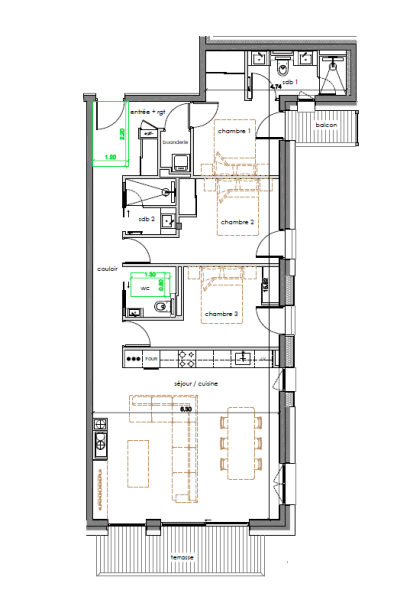 Les Chalets Alpins   Appartement neuf 4 pièces - Photo N°6