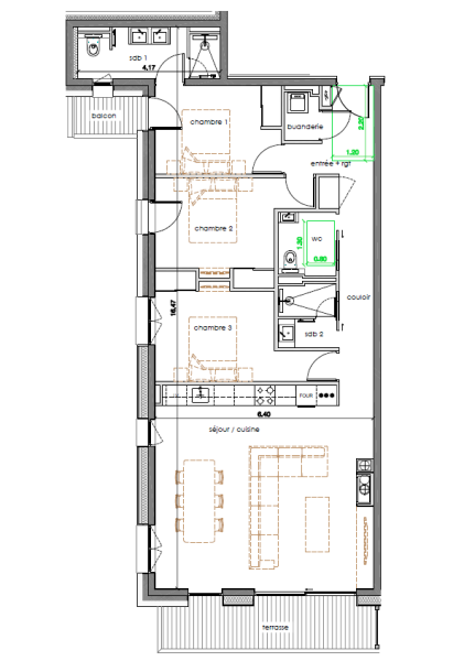 Les Chalets Alpins - Appartement 4 pièces - Photo N°7